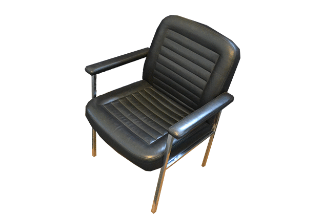 scaun vizitator negru piele